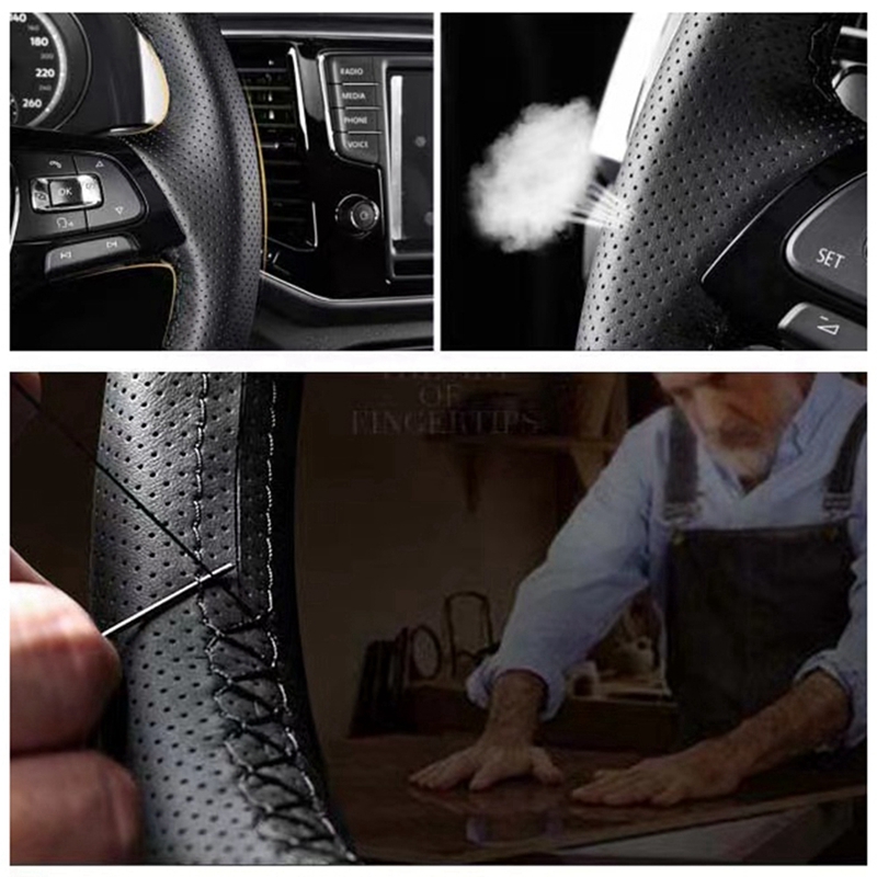 DIY Black Genuine Leather Carb - Fishing Boat Steering Wheel recension och pris